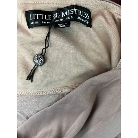 Little Mistress Maternity satin wrap midi dress - Picture 7 of 10